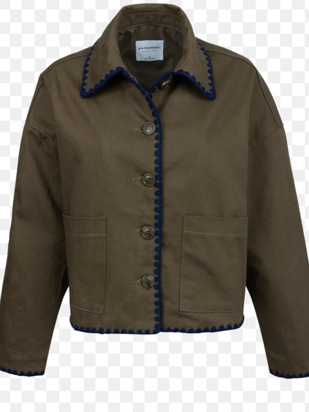 Women’s Brown Jean Jacket with Navy Trim